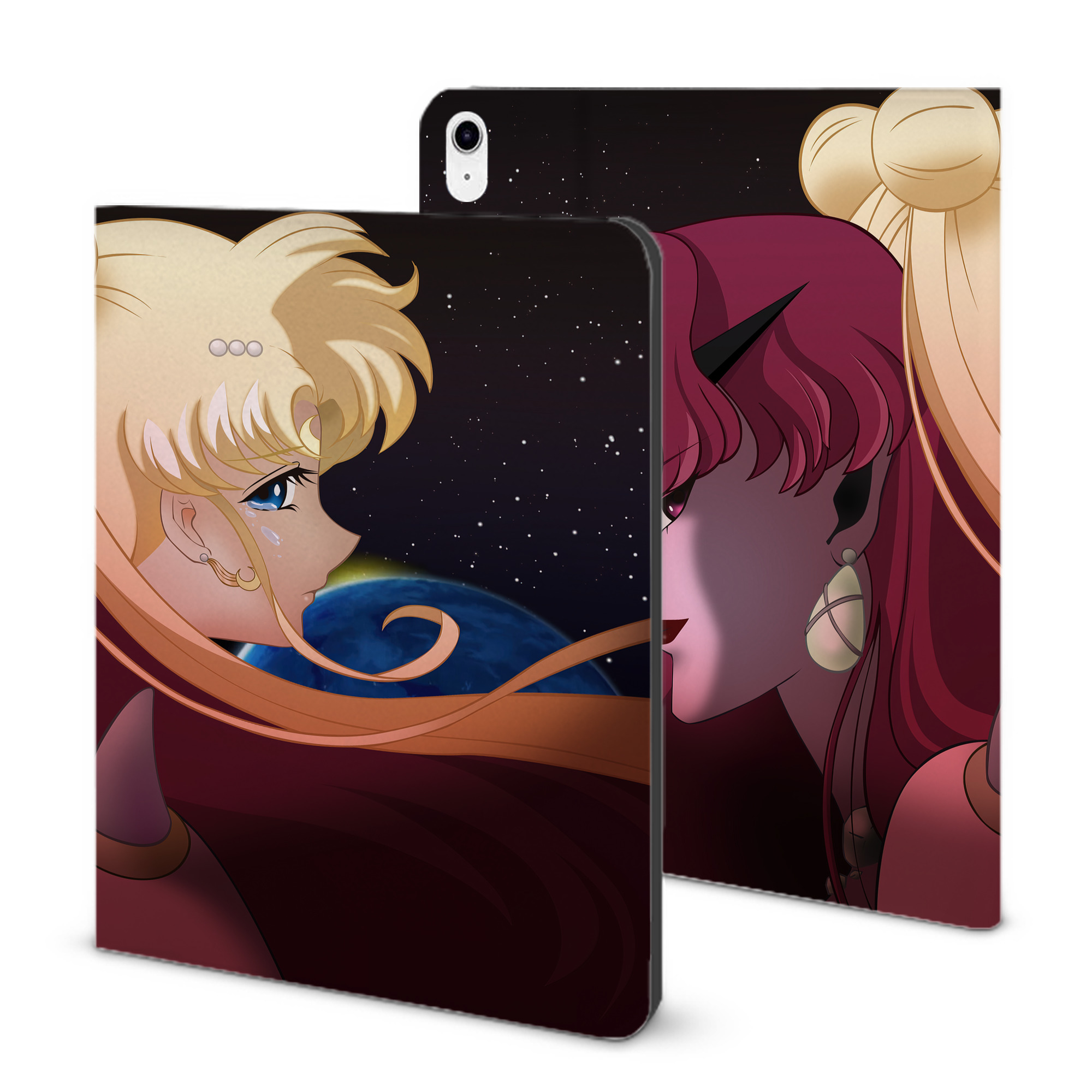 （画像用） 美少女戦士セーラームーン Sailor Moon IPad ケース ブック型 PUレザー TPU 耐衝撃 軽量 薄型 ペン収納なし 全面保護 IPad 各モデル対応